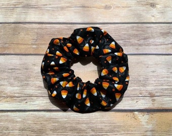 Ready To Ship!/ Candy Corn & Glitter Hair Scrunchie/ Haunted Mandion Inspired Hair Scrunchie / Halloween Hair Scrunchie