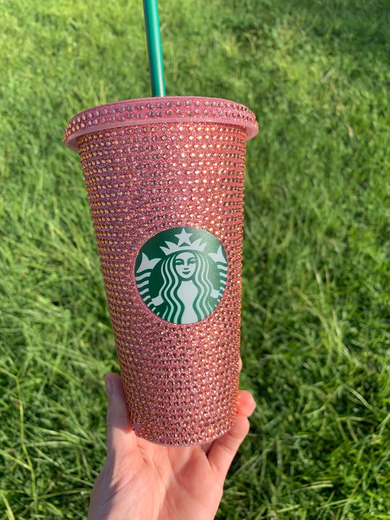 Rose Gold Rhinestone Starbucks 24 oz Cold Cup, Starbucks Cup, Custom Cup, Starbucks, Rhinestone Starbucks Cup, 24oz Cup, Starbucks Cup image 4