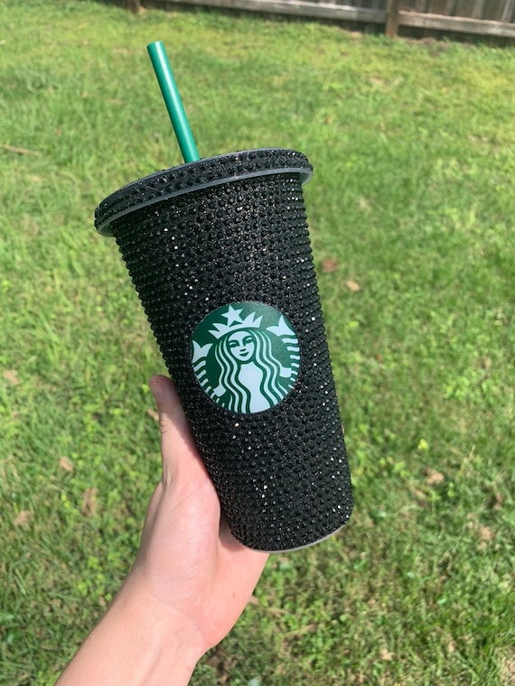 **Jeweled Cup with Straw - 24oz