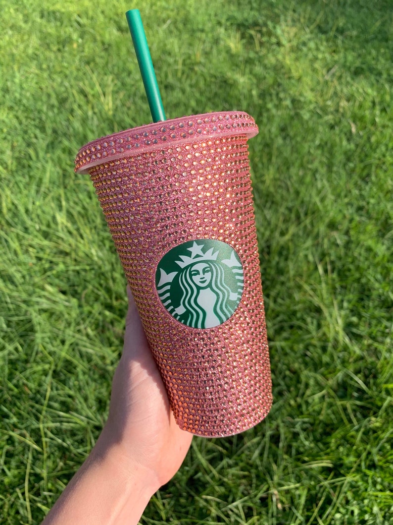 Rose Gold Rhinestone Starbucks 24 oz Cold Cup, Starbucks Cup, Custom Cup, Starbucks, Rhinestone Starbucks Cup, 24oz Cup, Starbucks Cup image 1