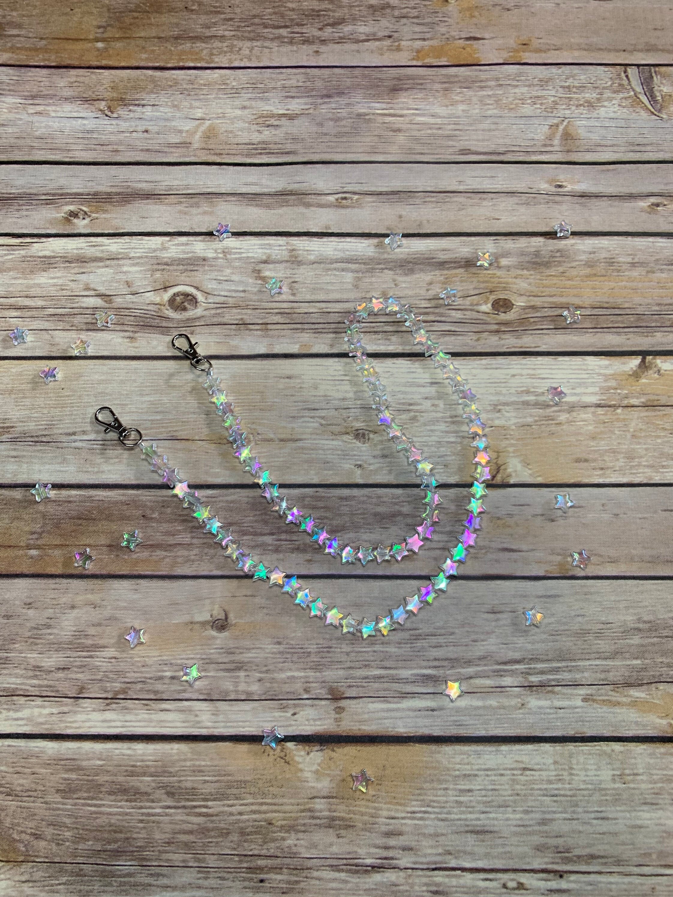 Iridescent Star Beads Mask Chain/ Mask Lanyard/ Beaded Mask Chain/ Be…