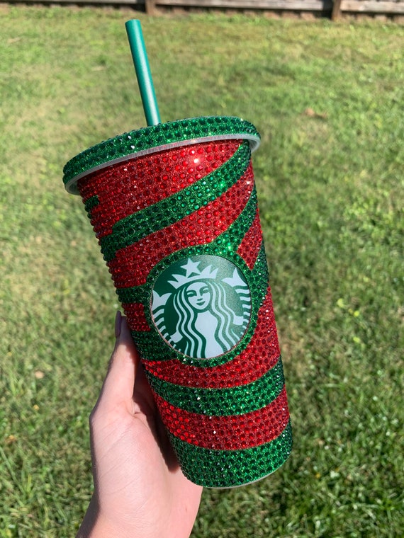 Starbucks Glass Green Cup With Lid and Straw, Christmas Gift