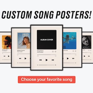 Escolha seu próprio pôster de música, pôster de música personalizado, download digital, pôster de música, lista de reprodução, músicas de cantores e artistas, ideia de presente, arte para impressão