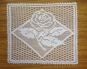 White Filet Crochet | Crochet Doily | Lace doily | Home Decor