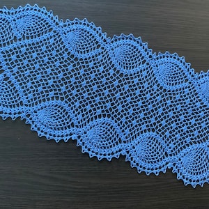 Blue Crochet Doily | Table Runner | Handmade tablecloth | Home Decor Lace doily.
