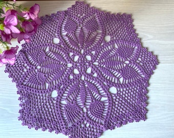 Purple Crochet Doily Country life Home Decor housewarming Table decor Lace doily