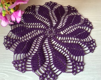 Purple Crochet Napkin | Crochet Doily | Home Decor | Lace doily