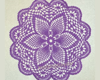 Purple Crochet Napkin Crochet Doily Handcrafted Home Decor Lace doily.