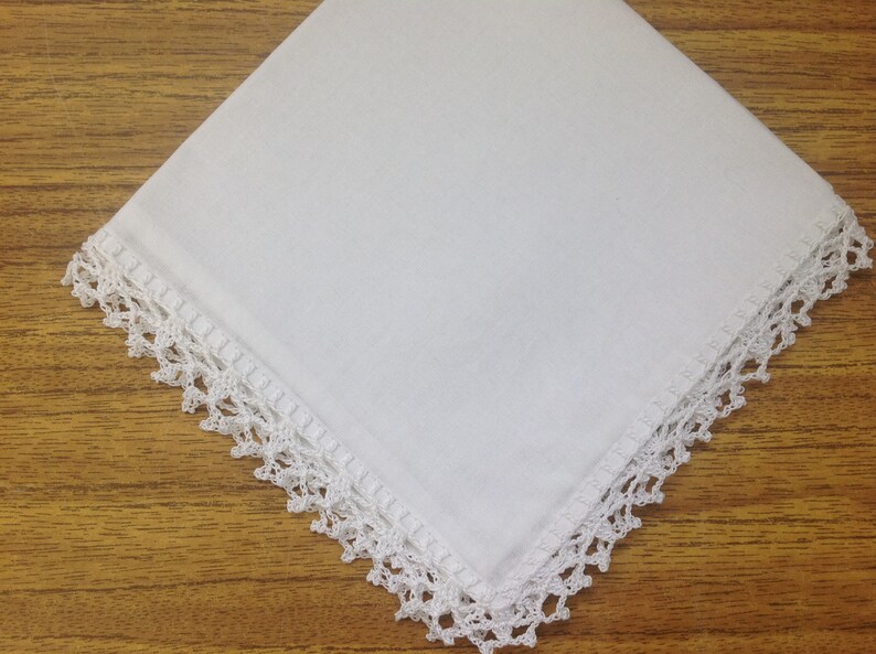Handkerchief crocheted Ladies handkerchief Handmade Crochet lace Mother of the Bride Wedding hankies Baptism Pioneer JW