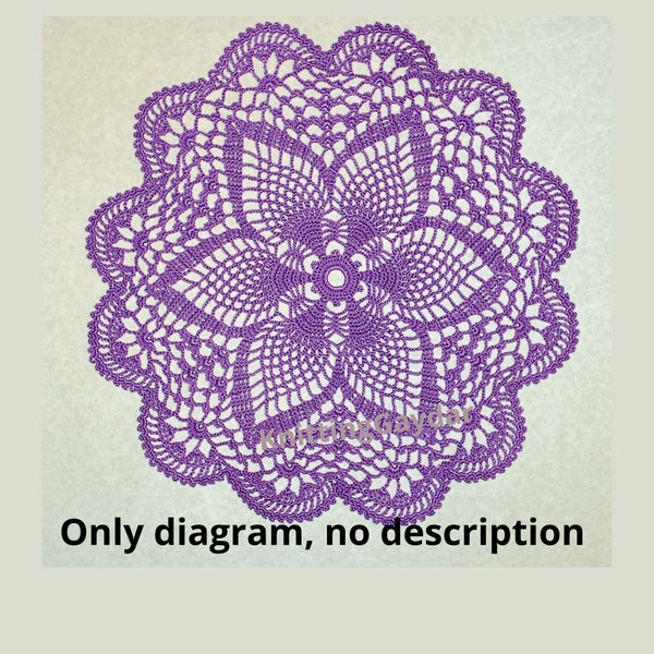 Crochet Napkin Pattern PDF Crochet Doily  Handcrafted Home Decor Lace doily.