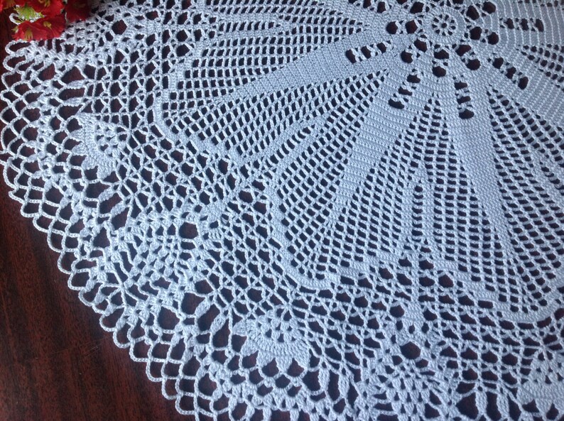 White Crochet Napkin Crochet Doily Handcrafted Home Decor Lace Etsy