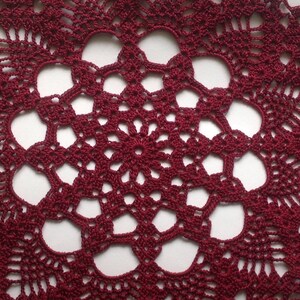 Burgundy Crochet Napkin Crochet Doily Handcrafted Home Decor Lace doily. image 3