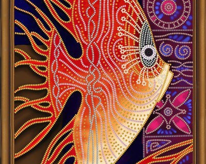 A Couple of Fish . Kit for Beads Embroidery Over the Fabric With ...