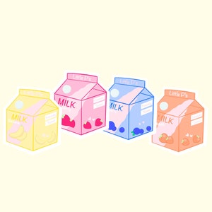 牛乳パック用ダイカットステッカー