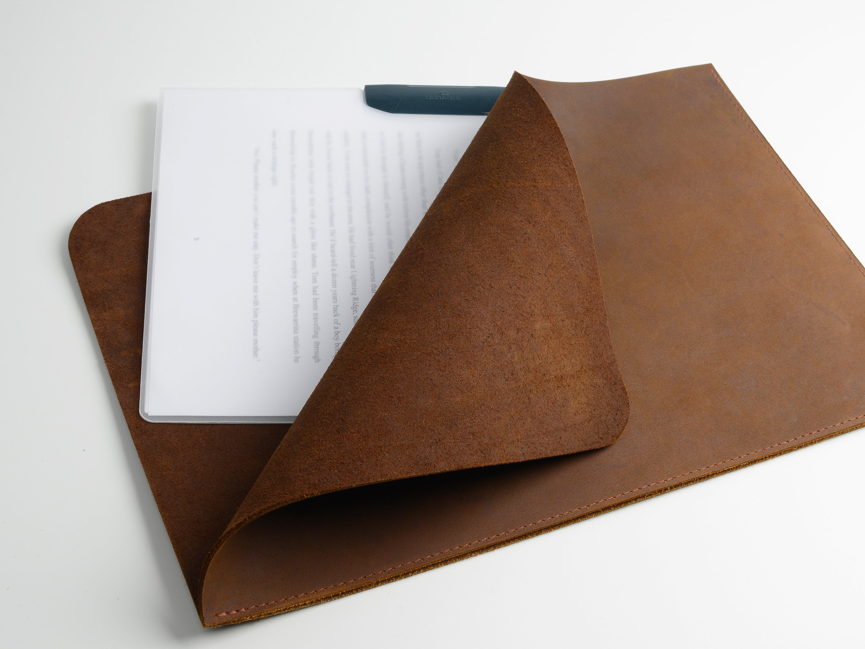 Personalised Brown Leather Document Sleeve Case, Handmade Folio Sleeve
