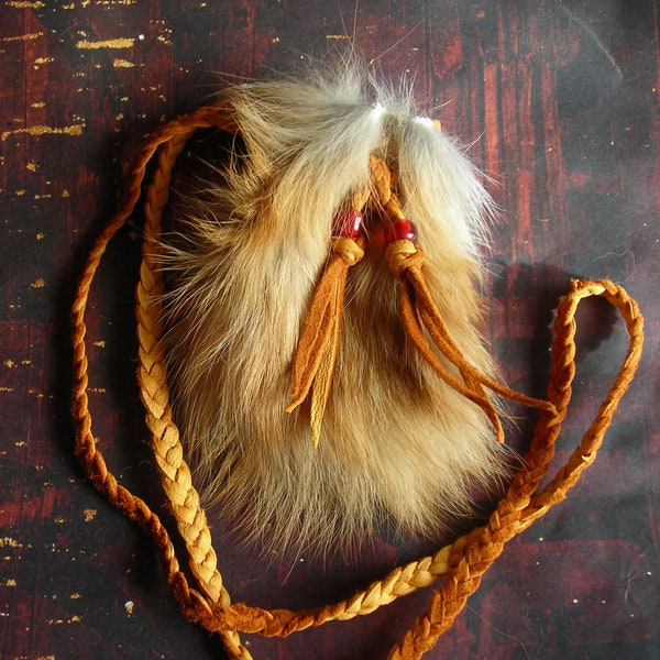 Medicine bag/pouch-Red Fox Fur