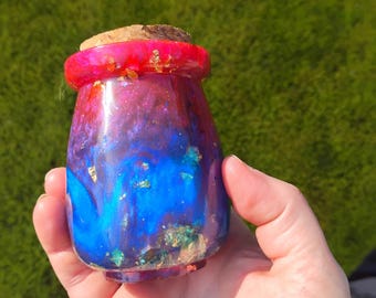 Resin Potion Bottle- Fire and Water swirl, Summon steam Golem potion.