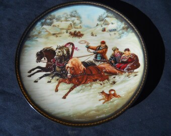 Russian Winter Scene Plate- Bradford Exchange Plate