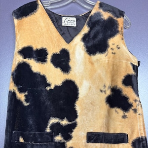 Vintage 1960s Faux Fur Animal Print Vest
