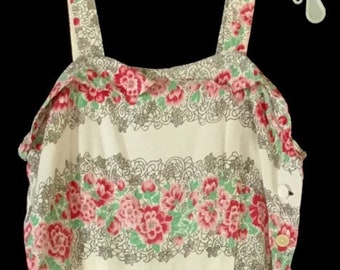 Vintage 1940s Floral Print Sundress