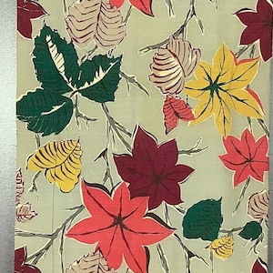 Vintage 1950s Roomaker Brand Autumn Leaf Barkcloth