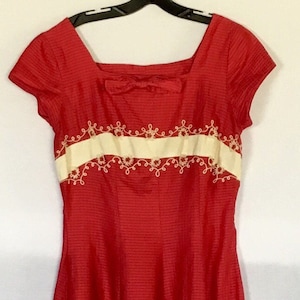 Vintage 1950s Toni Todd Original Red Cotton Dress