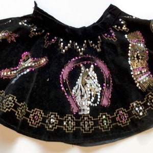 Vintage 1950s Velvet Mexican Style Circle Skirt