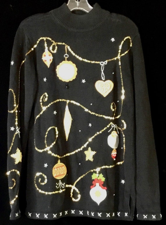 Vintage 1990s Black Christmas Sweater