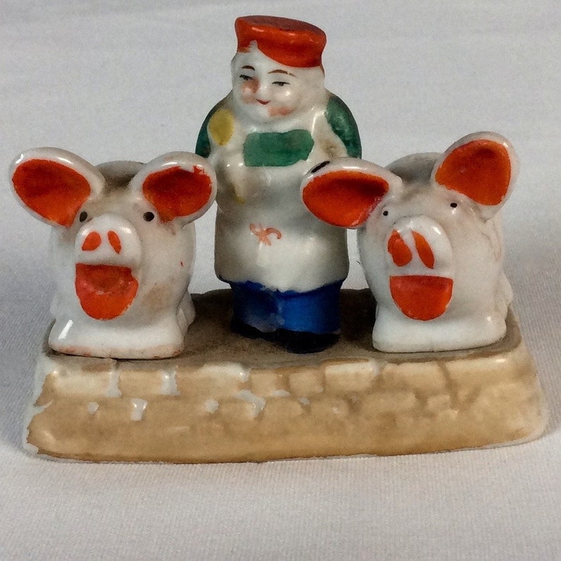 Occupied Japan Butcher and Pigs Salt and Pepper Shakers Etsy