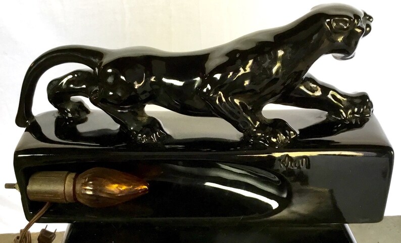 Vintage 1950s Kron Panther TV Lamp