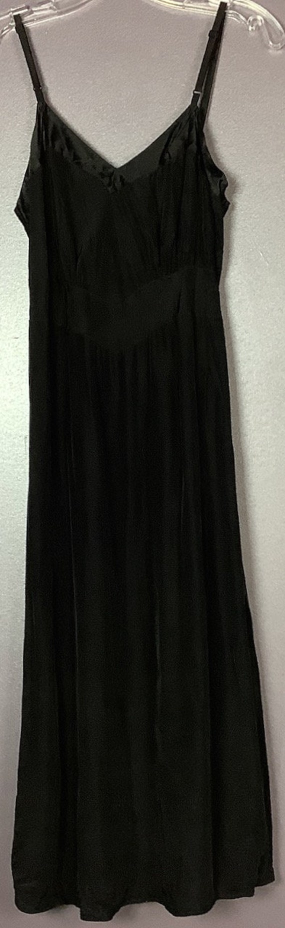 Vintage 1940s Textron Black Rayon Slip