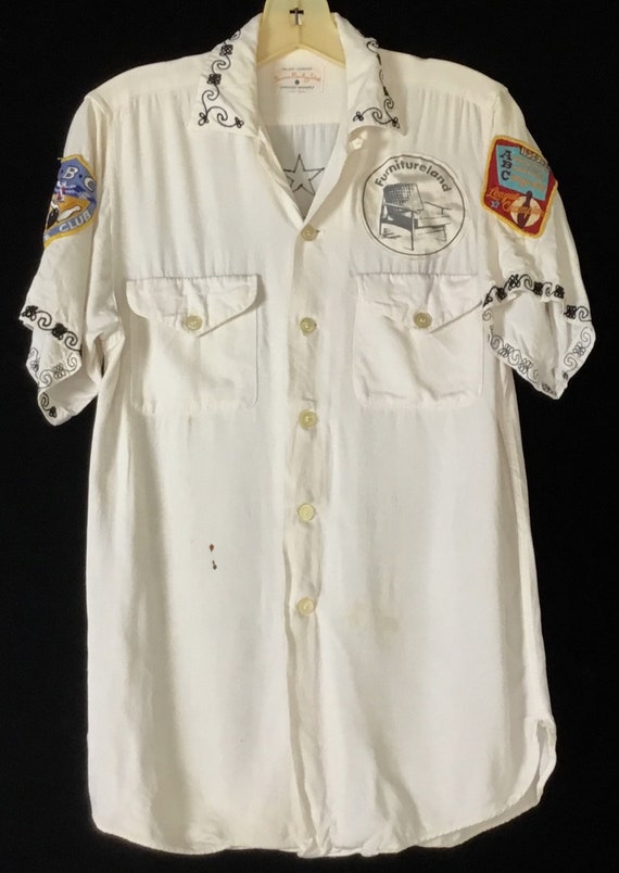 Vintage 1950s Major Leaguer Service Bowling Shirt… - image 3