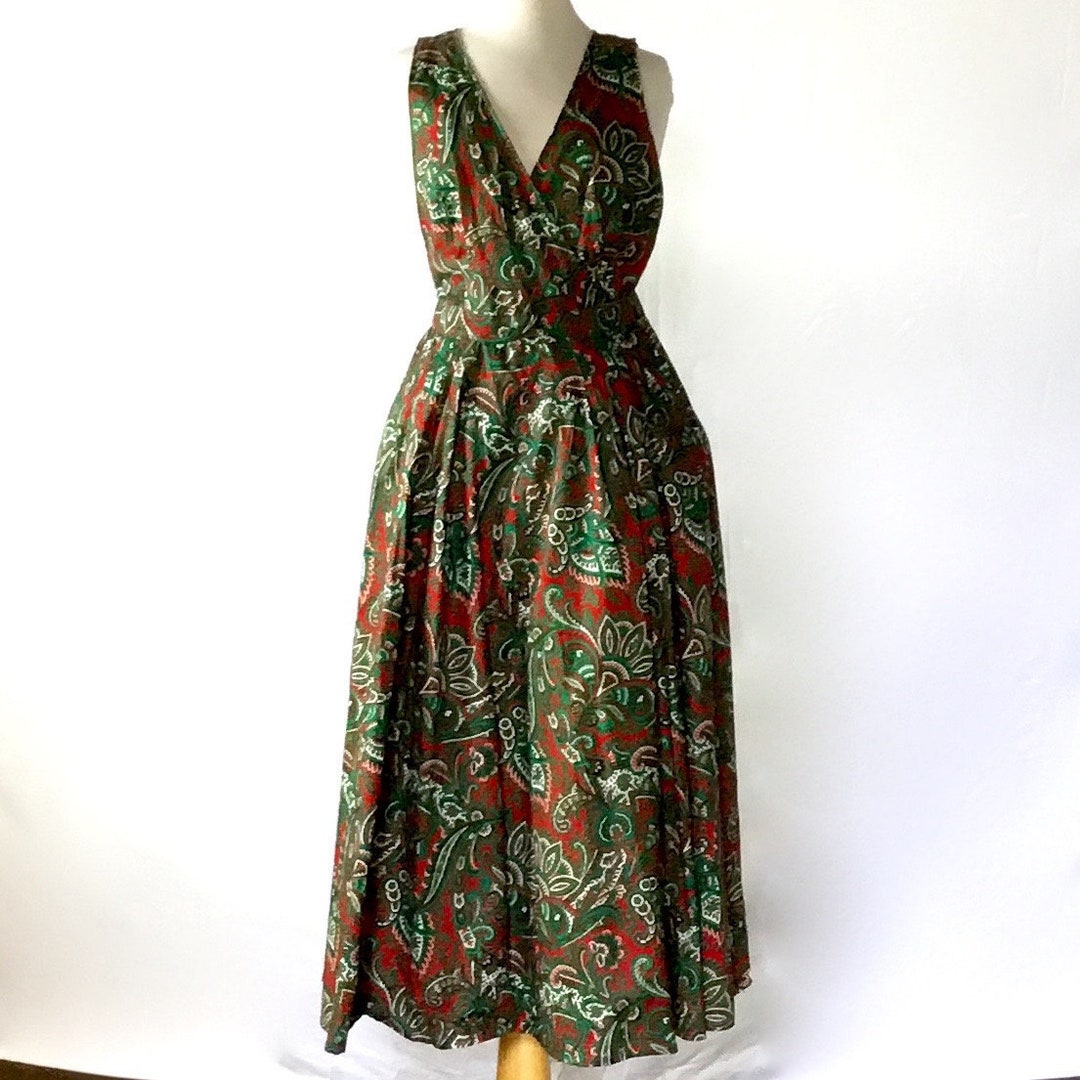 Vintage 1950s Paisley Halter Dress - Etsy