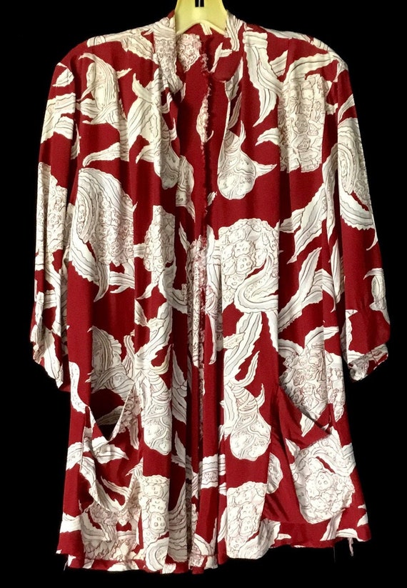 Vintage 1940s Paradise Print Hawaiian Ladies Blous