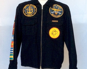 中川大志着用✨希少 80s u.s navy souvenir jacket L Vintage 1985 US Navy Wool Jacket: USS Coral Sea