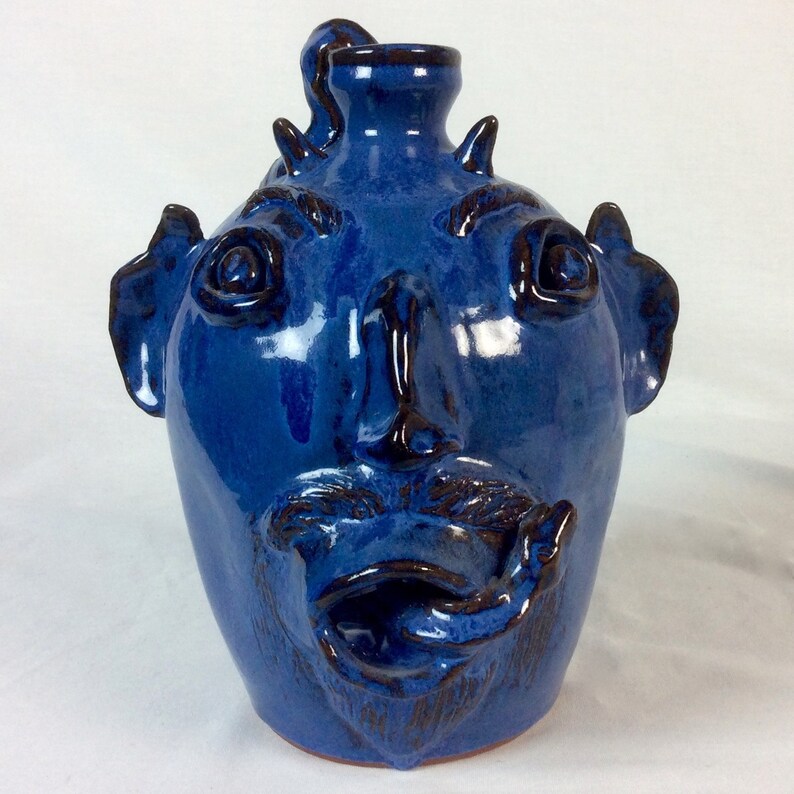 Vintage Devil and Snake Face Jug Etsy