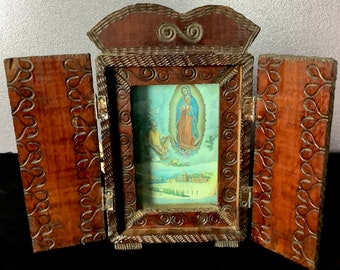 Vintage 1990s Mexican Religious Lamp
