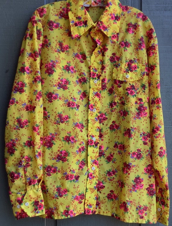 Vintage 1970s Men’s SKYR Floral Print Shirt