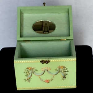 Vintage 1960s Victorian Theme Decoupage Wooden Box Handbag