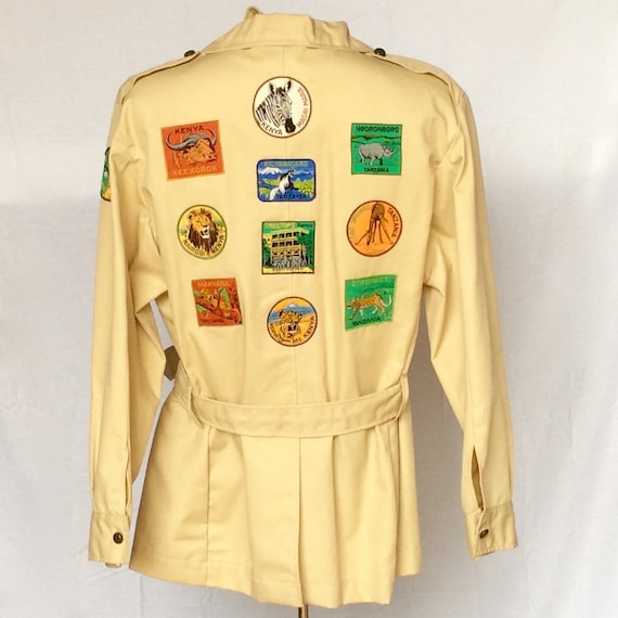 Safari Jacket with Vintage African Safari Patches