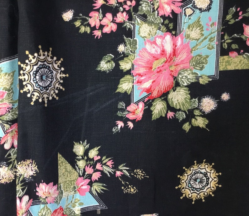 Vintage 1950s Barkcloth Fabric