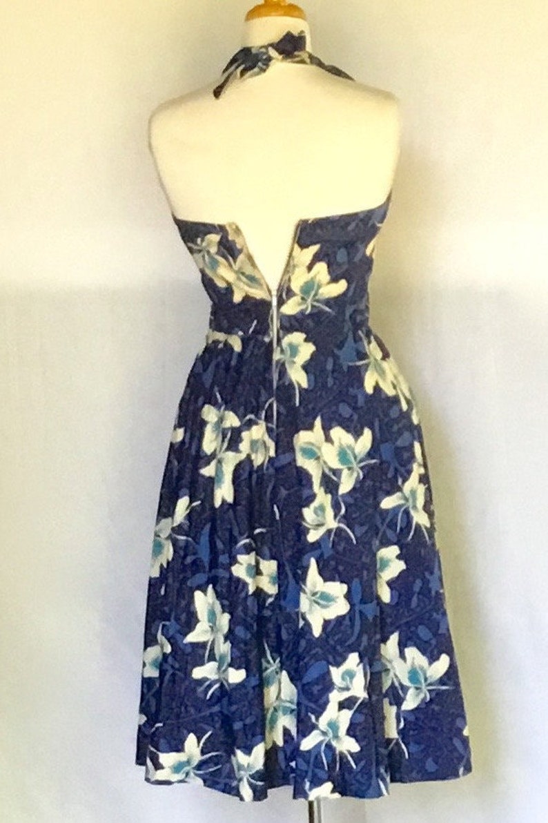 Vintage 1950s Hawaiian Print Halter Sundress - Etsy