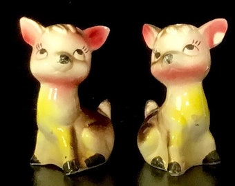 Vintage 1950s Deer Salt and Pepper Shakers