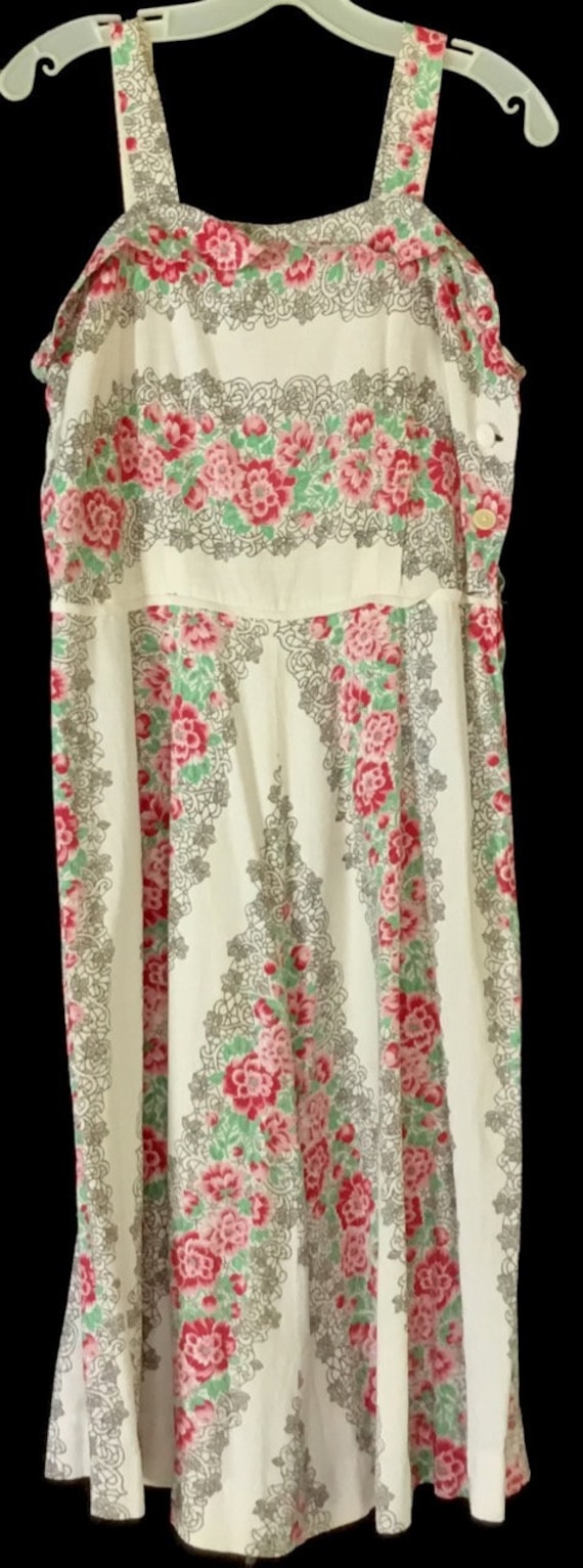 Vintage 1940s Floral Print Sundress