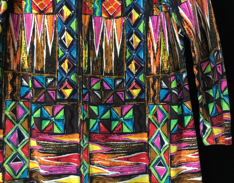 Vintage 1960s Print Mini Dress