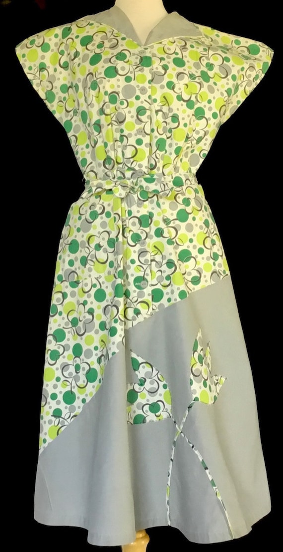 Vintage 1950s Rose Lee Frocks Polka Dot Cotton Hou
