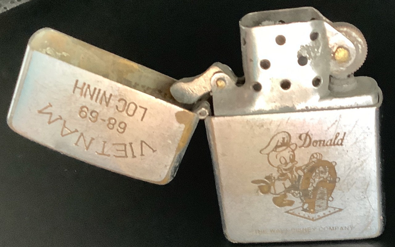 Vintage 1968-69 Vietnam War Donald Duck Design Disney Zippo 