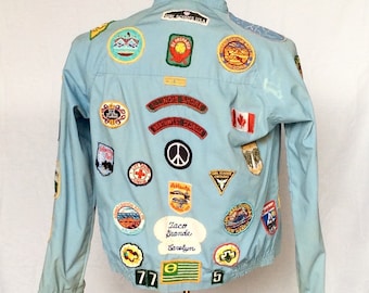 Vintage 1960s Amcrest Boys Jacket with Girl Scout and Assorted Patches