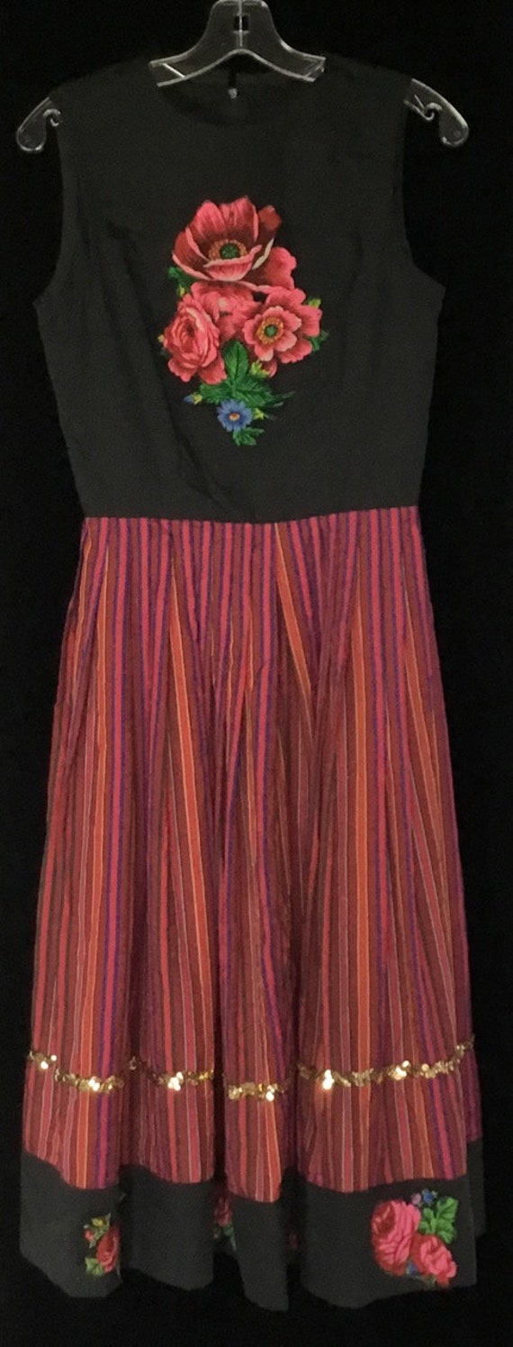 Vintage 1950s Southwestern Folk Dress - image 2