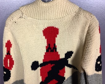 Vintage 1950s Cowichan Sweater With Bowling Pins and Ball - Etsy